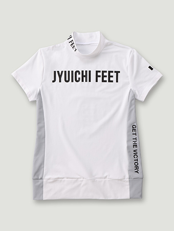 モックネックシャツ　ホワイト&グレー